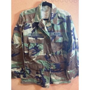 Military Surplus BDU Field Jacket Mens Small Short Woodland Camo USMC Excellent